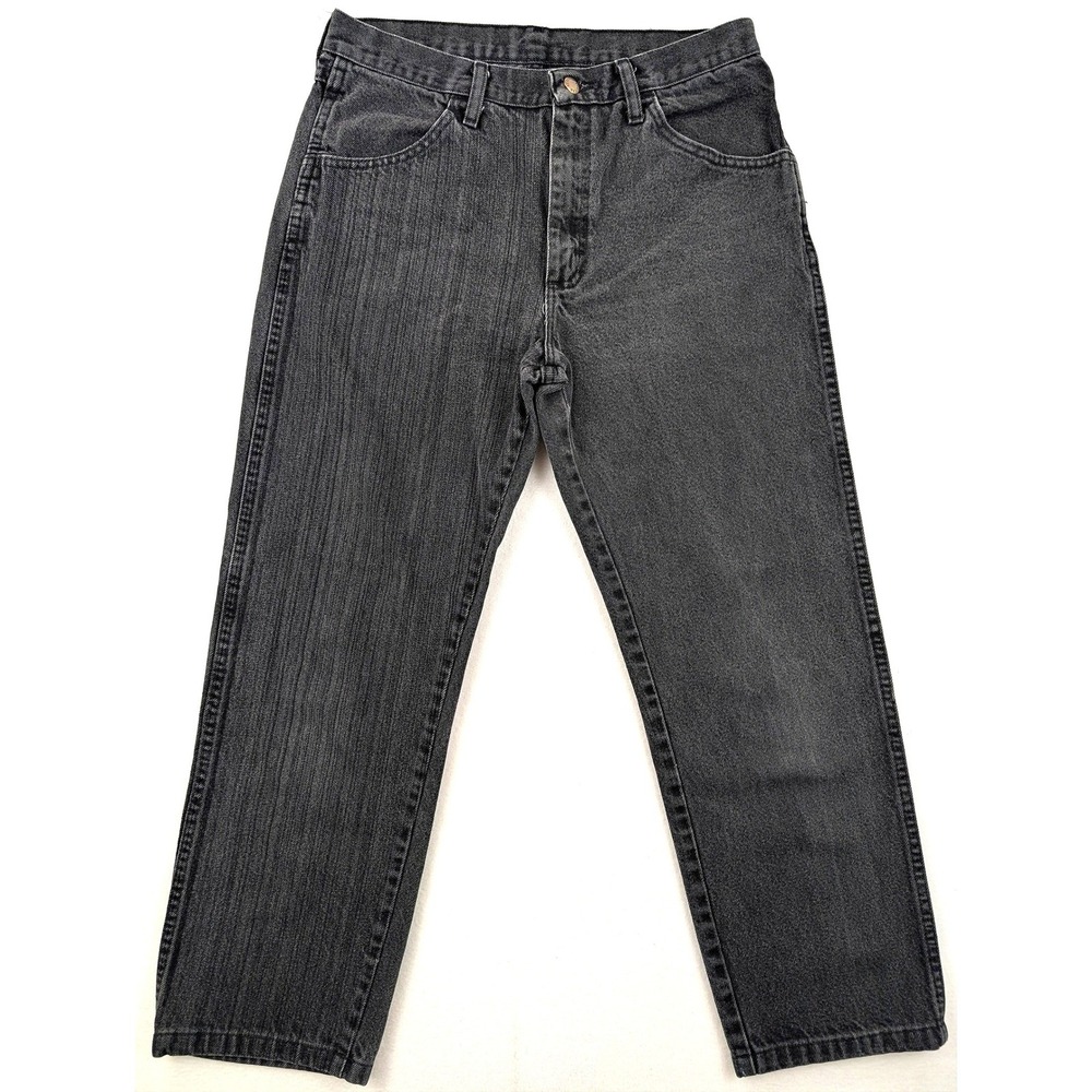 Rustler Mens 32x30 Faded Black Regular Fit Straight Leg Jeans 26.5 Inseam